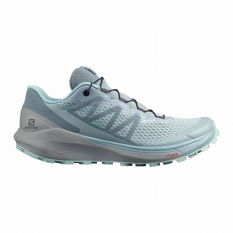 Salomon SENSE RIDE 4 GORE-TEX INVISIBLE FIT Zapatillas Trail Running Mujer - Verde / Turquesa - Colo